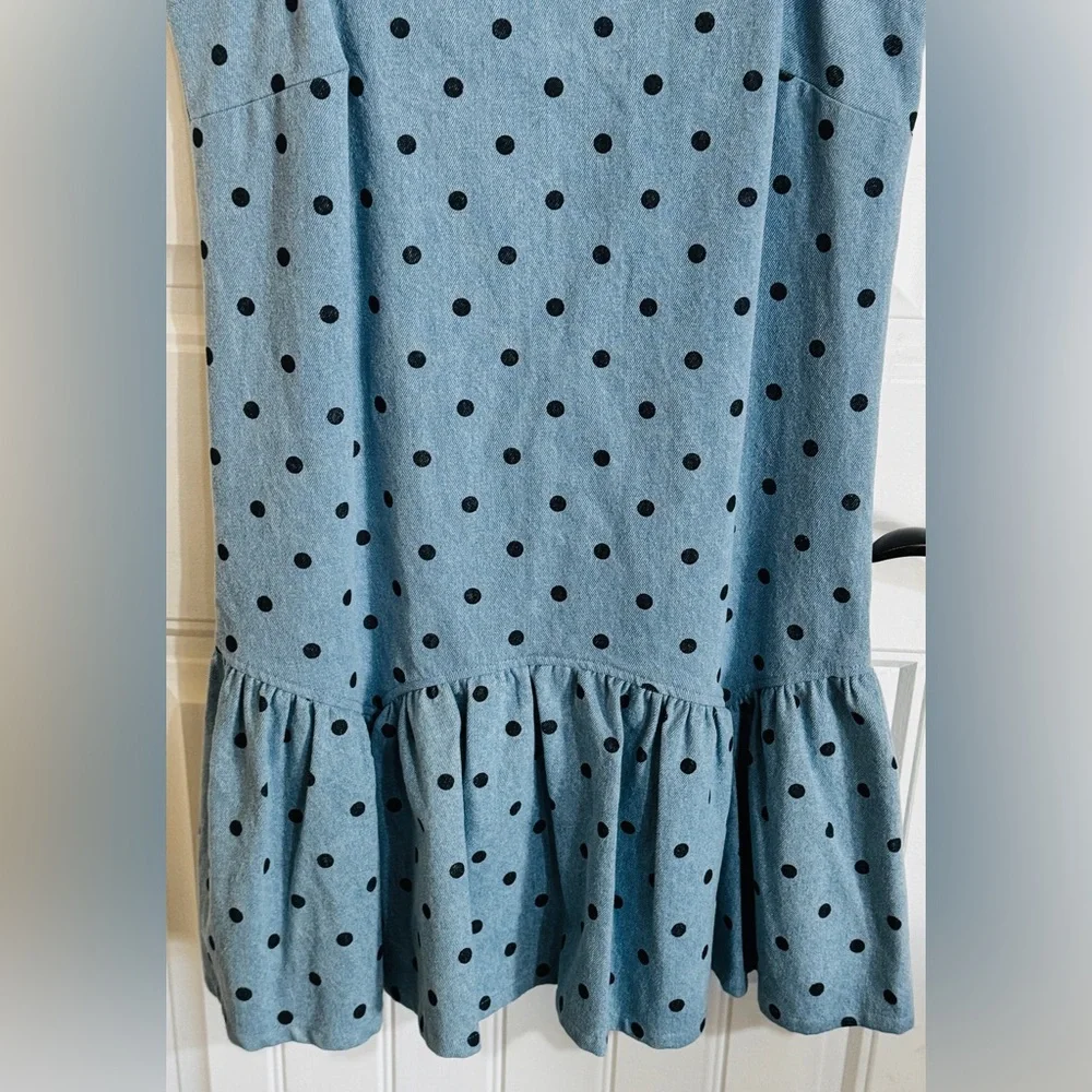 Avec Les Filles Polka Dot Denim Dress NWT Size Small - Picture 5 of 14